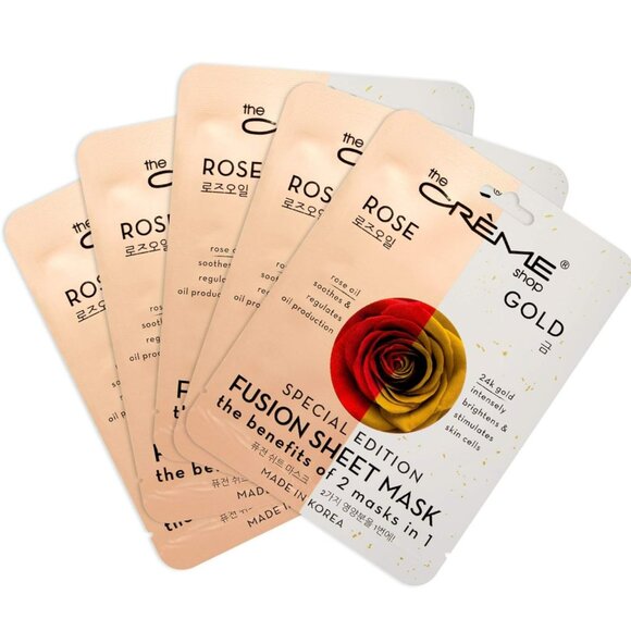 The Crème Shop Rose & Gold Fusion Face Sheet Mask – 5 Pack | Korean Skincare - Picture 5 of 12